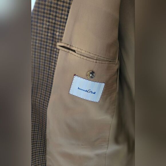 Beecroft & Bull Brown Houndstooth Blazer - Picture 5 of 9